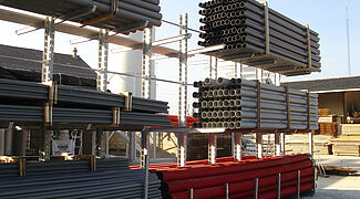cantilever racking system for the storage of aluminium