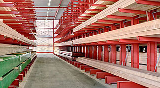 cantilever racking for timber storage