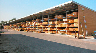 pallet racking for the storage of timber