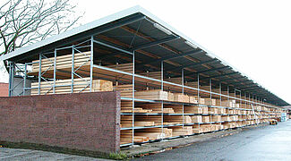 pallet racking for the storage of timber