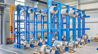 Cantilever racking for coils