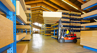 cantilever racking for the storage of chipboards