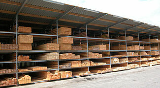 pallet racking for the storage of timber