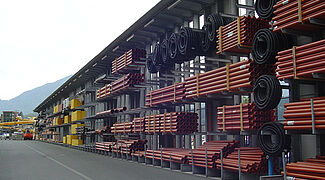 cantilever racking system with roof