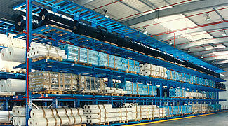 cantilever racking system for the storage of aluminium