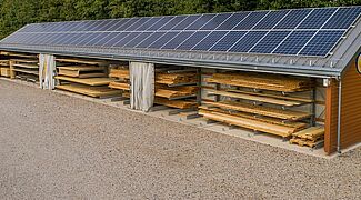 Cantilever racking system with roof