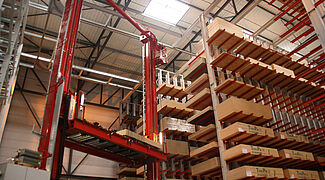 automatic storage systems with stacker crane