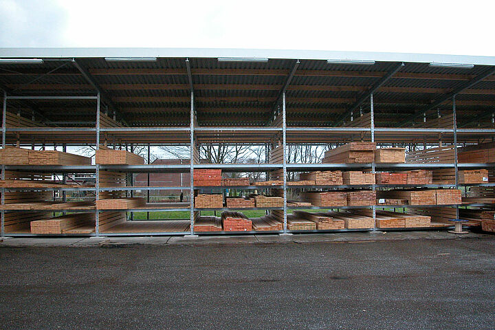 pallet racking for the storage of timber