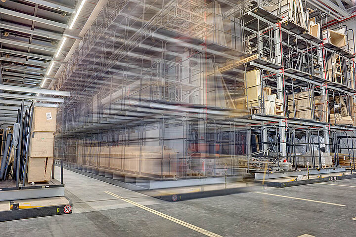 mobile racking systems for sceneries and long loads, theater storage