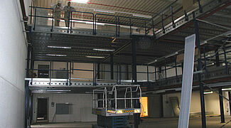 mezzanine floor for heavy loads, storage platform