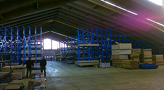 cantilever racking for the storage of chipboards