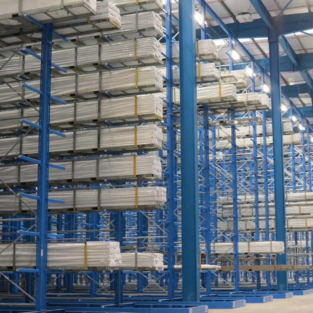 cantilever racking system for the storage of aluminium