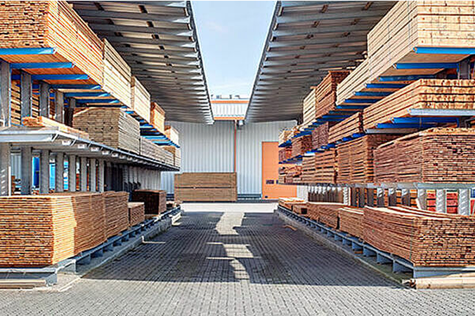 Kragarmregale zur lagerung von Holz