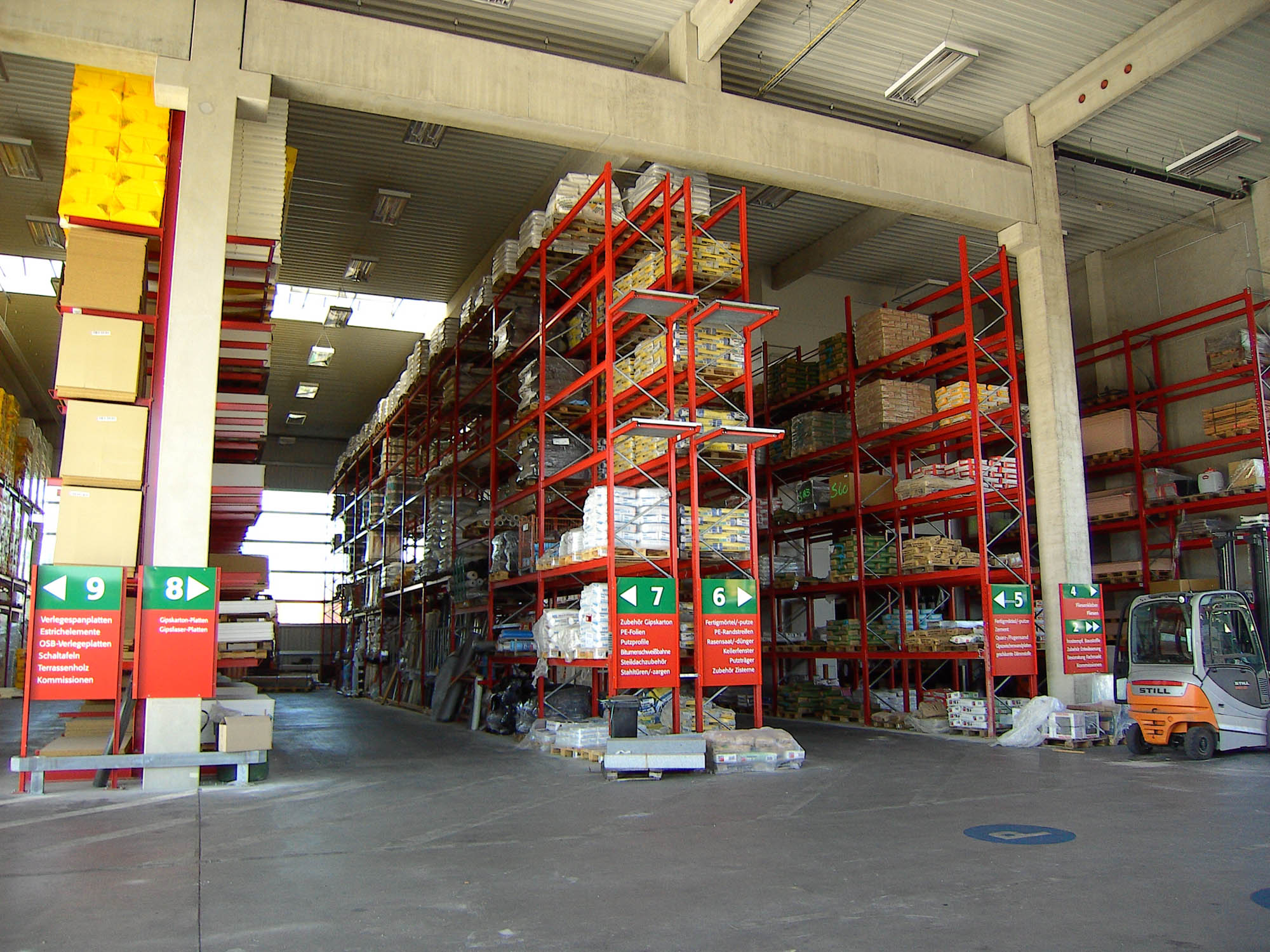 pallet racks for building materials